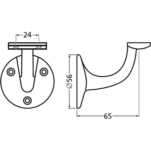 Hovedbilde Gelenderholder feste 3502-01 (rett festeplate) aluminium ...
